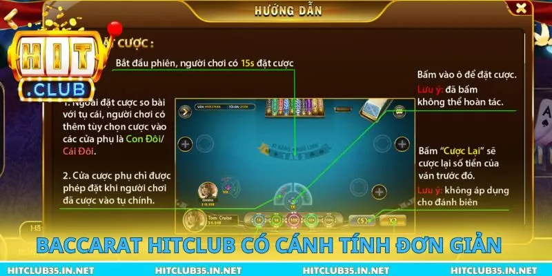 Baccarat Hitclub có cánh tính vô cùng đơn giản