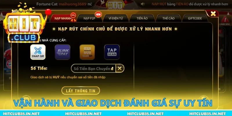 Vận hành và giao dịch đánh giá sự uy tín