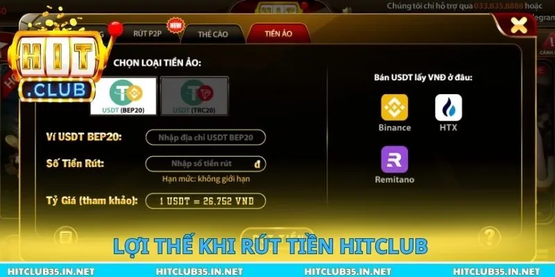 Lợi thế khi rút tiền Hitclub